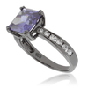 Engagement Tanzanite Black Silver Ring