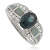 Oval-Cut Alexandrite Sterling Silver Ring With White Opal