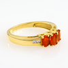 14k Solid Yellow Gold Mexican Fire Cherry Opal Diamond Ring