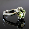 Pear Cut Tourmaline Gemstone Silver Engagement Ring