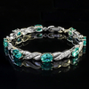 Oval Cut Green to Blue Alexandrite Silver Bracelet
