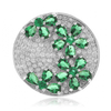 Beautiful Micro Pave Emerald .925 Silver Ring