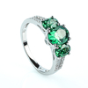 3 Stone Alexandrite Color Change Sterling Silver Ring