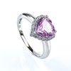 Alexandrite Sterling Silver Solitaire Ring Heart Shape