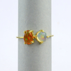Genuine Fire Mexican Opal Natural 14K Solid Gold Ring
