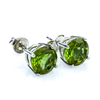 Alexandrite Round Cut Stud Earrings GREEN/BROWNISH