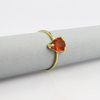 Natural Pear Cut Mexican Fire Cherry Opal 14K Gold Ring