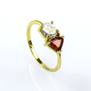 Genuine Sapphire and Fire Mexican Opal Natural 14K Solid Gold Ring