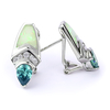 White Opal With Alexandrite Silver Earrings