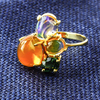 Natural High Quality Mexican Fire Jelly Opal Green Sapphire 14K Gold Ring