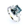 Alexandrite Sterling Silver Blue to Green Color Change Emerald Cut Ring