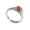 Gorgeous Princess Cut Fire Opal Silver Ring