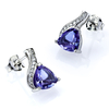 Trillion Cut Alexandrite Sterling Silver Earrings Blue to Purple Color Change