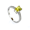 Petite Micropavé Yellow Alexandrite Halo Engagement Ring