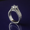 Simulated Diamond Micropave Brilliant Cut Silver Ring