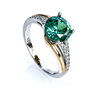 8 mm Alexandrite Princess Cut Sterling Silver Gold Plated Vintage Style Ring