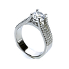 Simulated Diamond Micropave Brilliant Cut Silver Ring