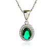 Emerald Sterling Silver 925 Set Earrings and Pendant