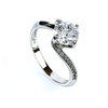 7 mm Simulated Diamond Promise Silver Ring