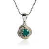 Silver Alexandrite Halo Earrings and Pendant Set
