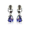 Silver Tanzanite Chocolate Diamond Set Earrings Pendant