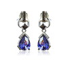 Silver Tanzanite Chocolate Diamond Set Earrings Pendant