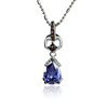 Silver Tanzanite Chocolate Diamond Set Earrings Pendant