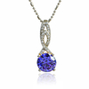 Silver Brilliant Cut Tanzanite Set Earrings Pendant