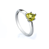 Sterling Silver Heart Shape Cut Yellow Alexandrite Ring