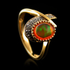 Unique Fire Jelly Opal Ring