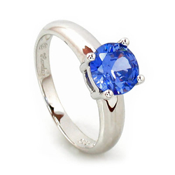 Tanzanite Silver Solitaire Ring