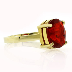 14K Yellow Gold Fire Cherry Opal Ring