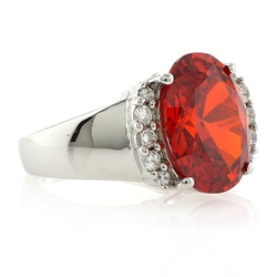 Huge Fire Cherry Opal Silver Ring