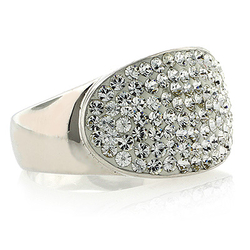 Silver Swarovski Crystals Ring