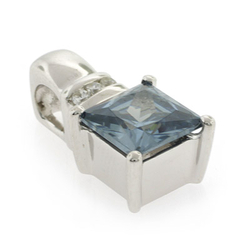 Square Cut Alexandrite Sterling Silver Pendant