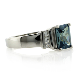 Beautiful Emerald Cut Alexandrite Sterling Silver Ring