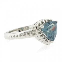 Trillion Cut Gorgeous Alexandrite Sterling Silver Ring