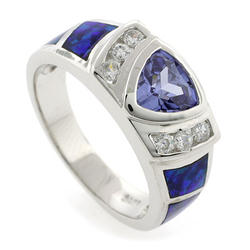 Tanzanite Ring with Australian Opal