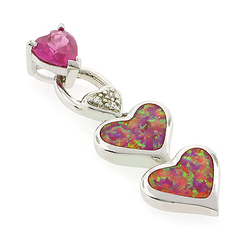 Pink Opal Hearts Pendant