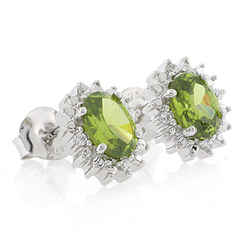 Peridot Very Elegant Fashion Silver Earrings