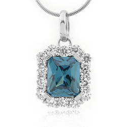 Emerald Cut Alexandrite Sterling Silver Pendant