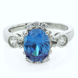 Blue Topaz Silver Elegant Ring