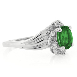Oval Cut Emerald Solitaire Ring
