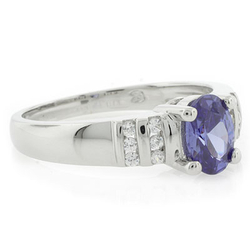 Solitaire Oval Cut Sterling Silver Tanzanite Ring