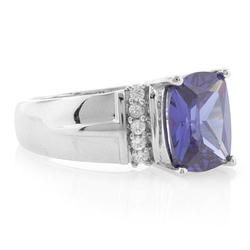 Unisex Tanzanite Silver Ring