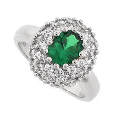 Emerald Ring with Sterling Silver