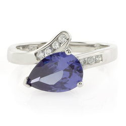 Sterling Silver Solitaire Tanzanite Ring