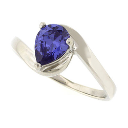 Tanzanite Promise Silver Ring