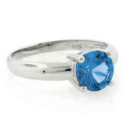 Solitaire Blue Topaz Ring