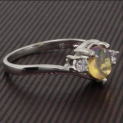 Natural Mexican Jelly Fire Opal Ring